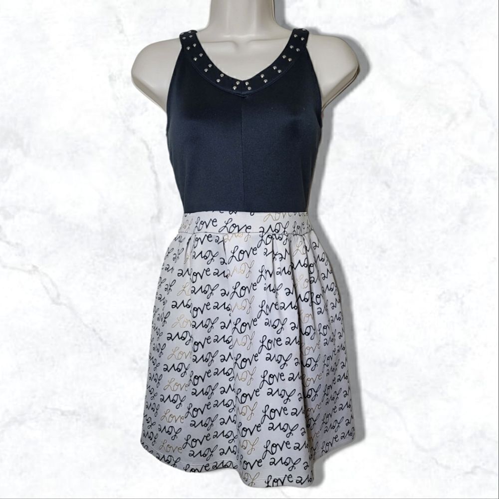 Epic Threads Love Scuba Two Tone Studded Mini Dress